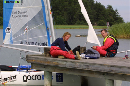 01_0505D-©ThMartinez- Sweden 1st 3rd August 2001. Archipelago Raid (Catamaran Formula 18).Eskil Degsell (SWE) & Anders Perols (SWE)  at UTÖ.