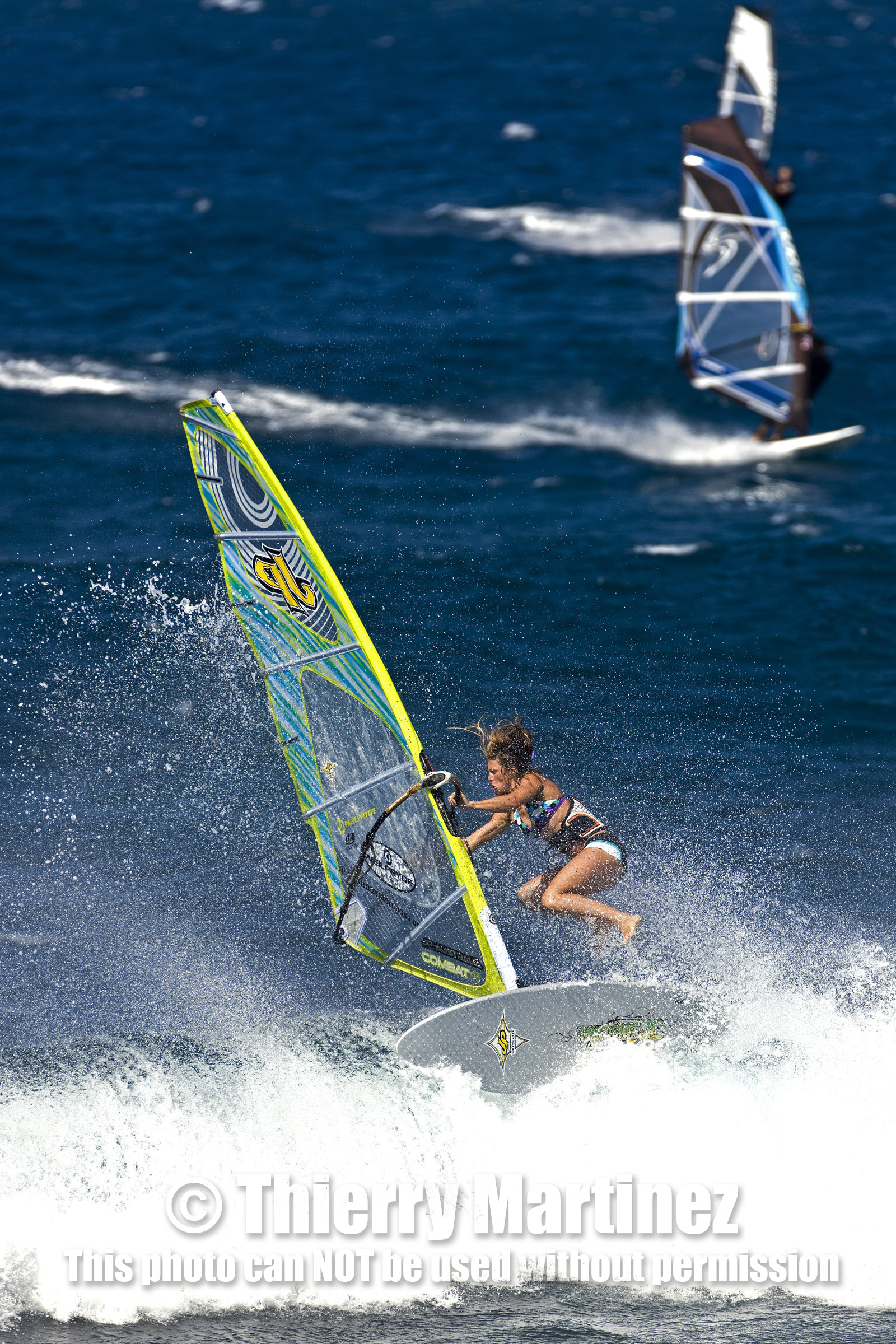 Windsurf in waves at Hookip'a Beach - North Shore Maui - Hawaii.