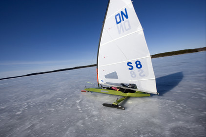Ice Boats in Stockholm Archipelago - March 2005.