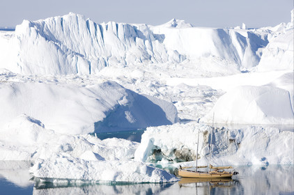 Schooner LA LOUISE sailing on west coast of Greenland.