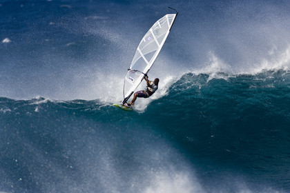 Windsurf in waves at Hookip'a Beach - North Shore Maui - Hawaii.