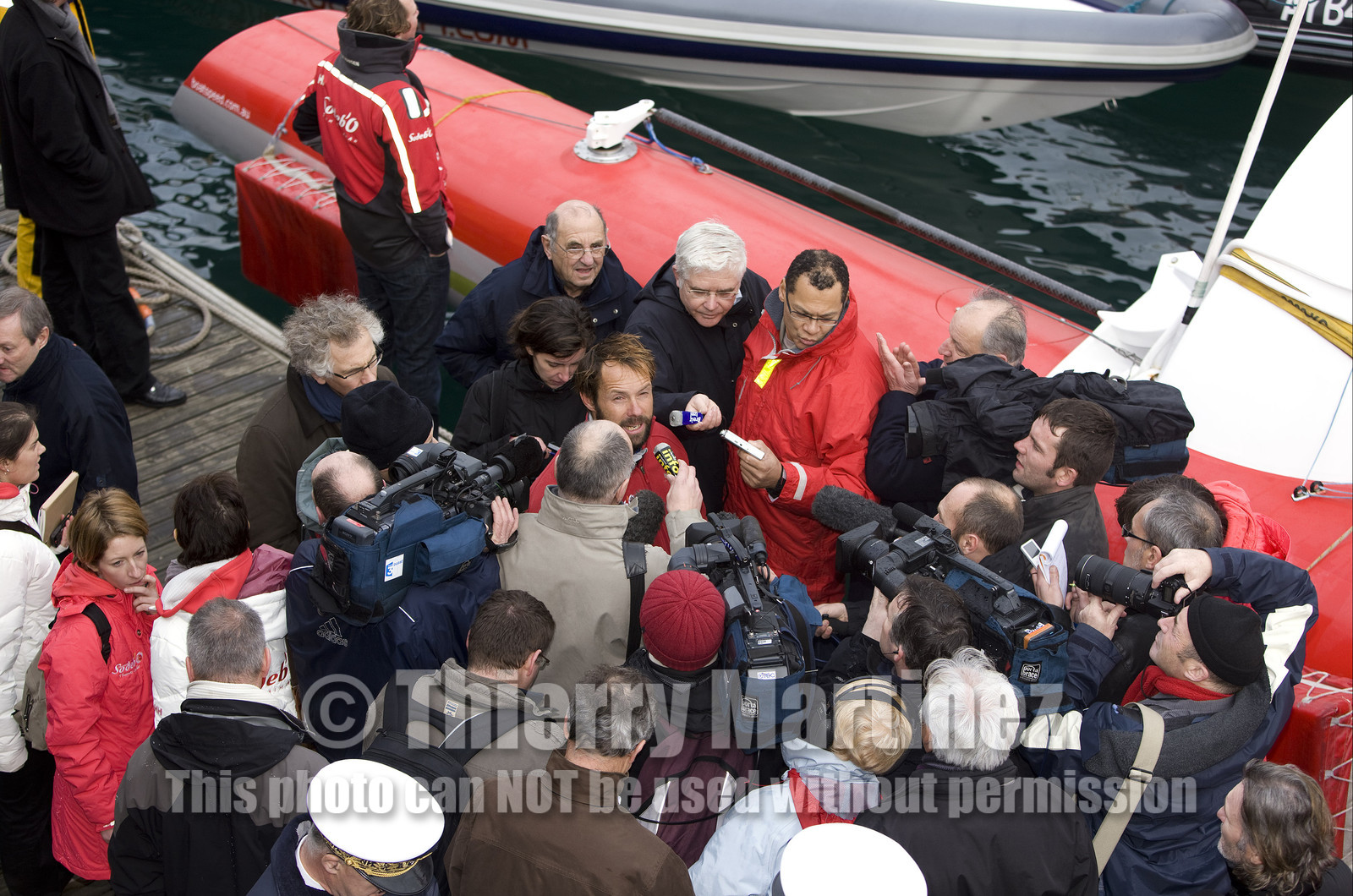 Thomas Coville (FRA) Solo Sailing Round the World Record attempt, Finish .
