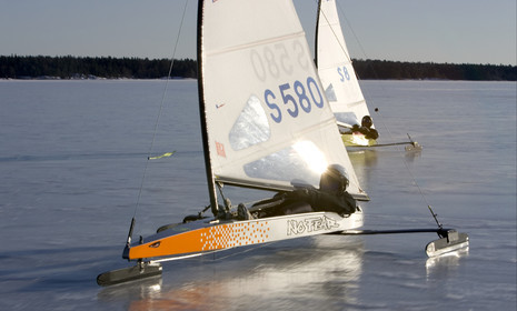 Ice Boats in Stockholm Archipelago - March 2005.
