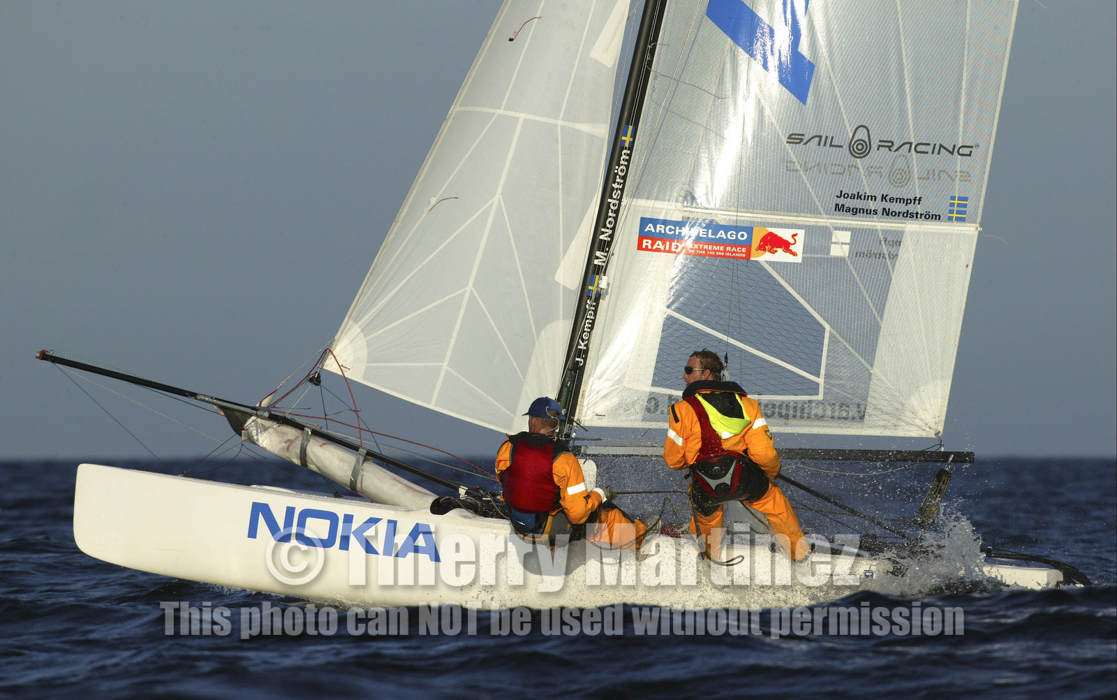 03_3113D  © Th.Martinez,STOCKHOLM ARCHIPELAGO SWEDEN, 9 07 03-Archipelago Raid (2003)  Day 3..Team NOKIA-Kempff  Magnus Nordstrom (SWE)& Joakim Kempff (SWE).