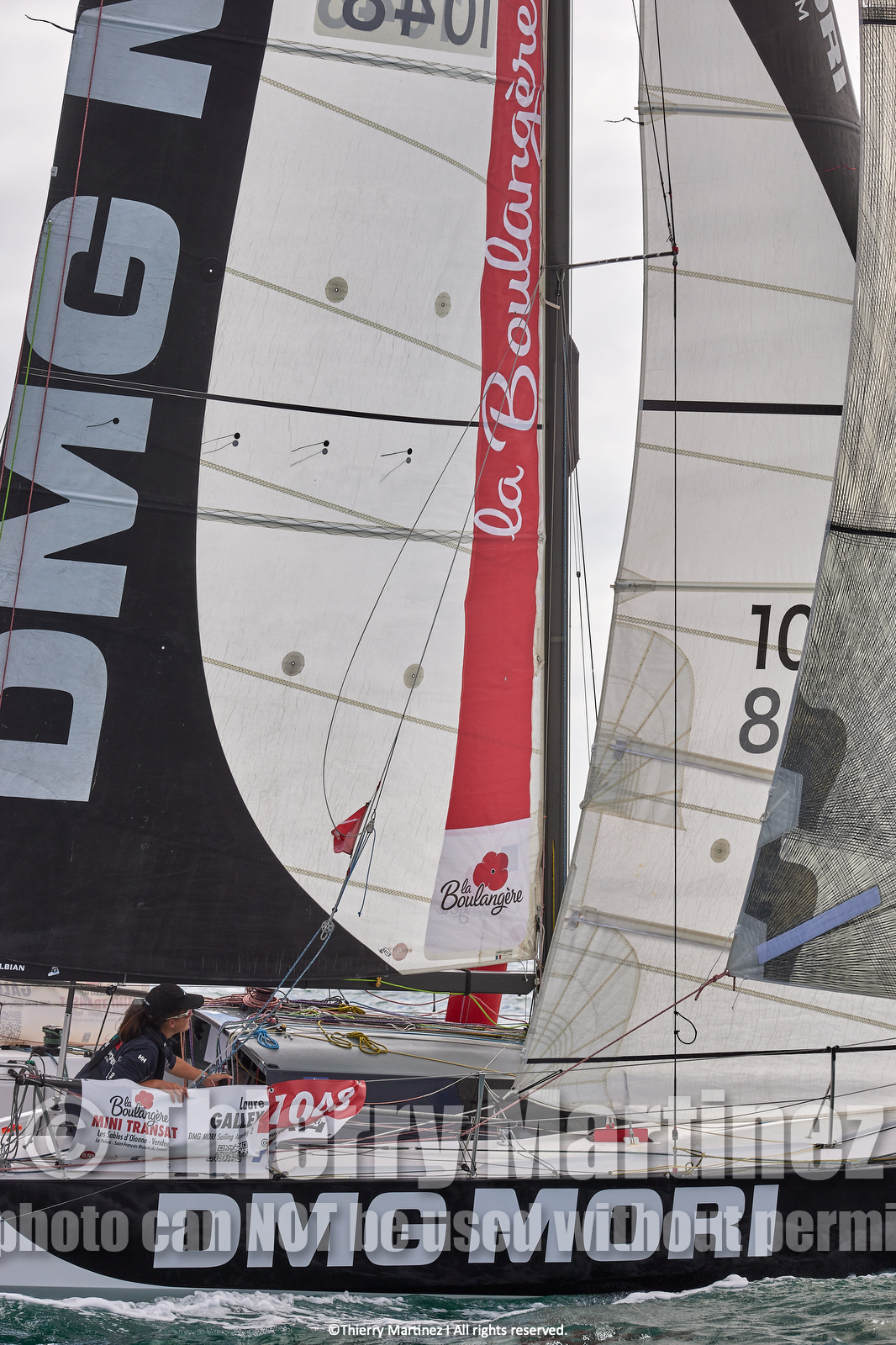 23_22087   © Thierry Martinez. LES SABLES D'OLONNE, 85 - FRANCE 25 septembre 2023.Départ MINI TRANSAT 2023. Départ du Dimanche 24 septembre retardé au Lundi 25 Sept .Les Sables d’Olonne (FRA)    Santa Cruz de la Palma ( Canaries)    St François ( Guadeloupe): 4050 NM.