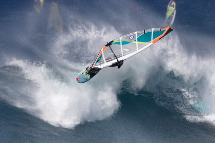 Windsurf in waves at Hookip'a Beach - North Shore Maui - Hawaii.