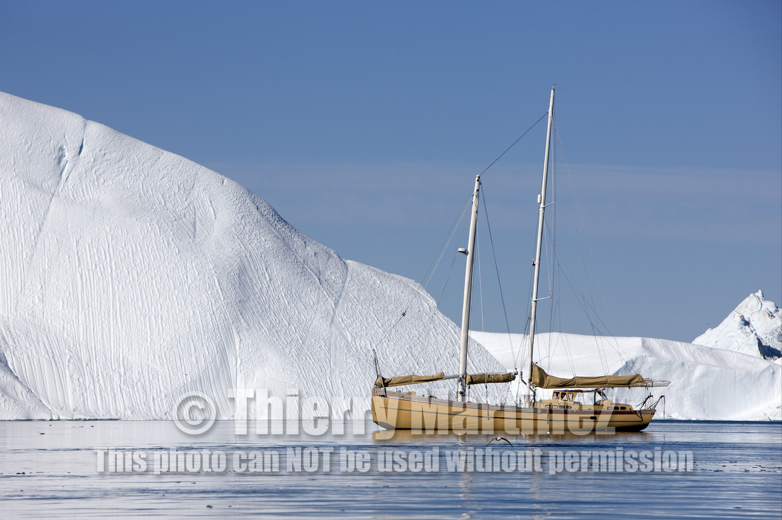 Schooner LA LOUISE sailing on west coast of Greenland.