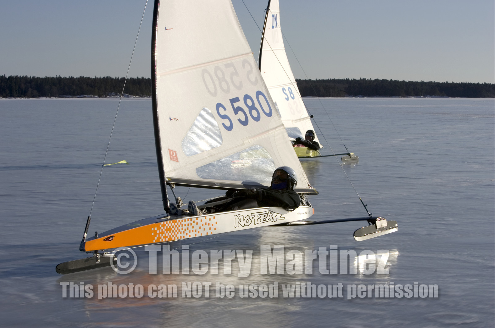 Ice Boats in Stockholm Archipelago - March 2005.