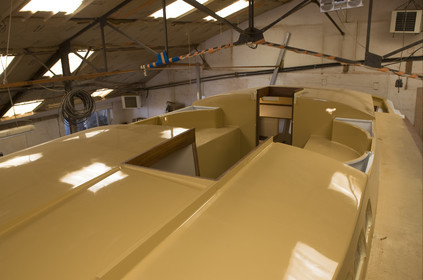 Thierry Dubois new boat under construction.16 July 2009.