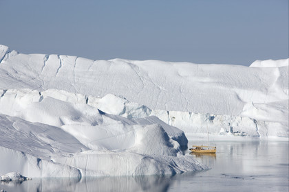 Schooner LA LOUISE sailing on west coast of Greenland.