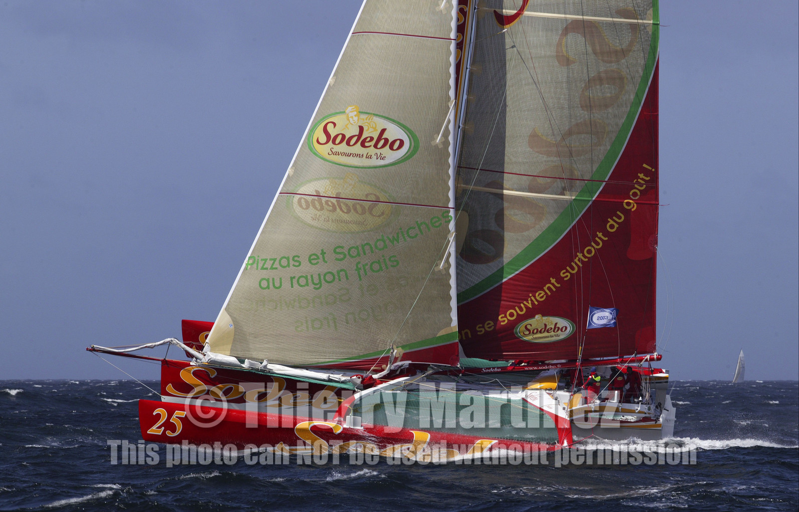 ©Thierry Martinez   Sea&Co.03_2146©Th.Martinez ,26 04 03. Grand Prix Multicoques ( open 60') Lorient -  France. Trimaran SODEBO skipper Thomas Coville (FRA)