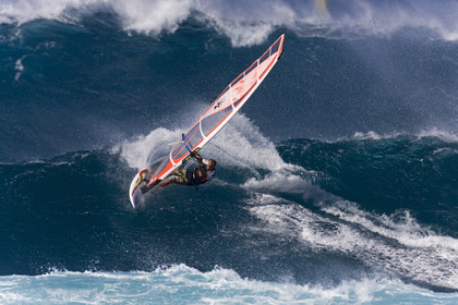 Windsurf in waves at Hookip'a Beach - North Shore Maui - Hawaii.