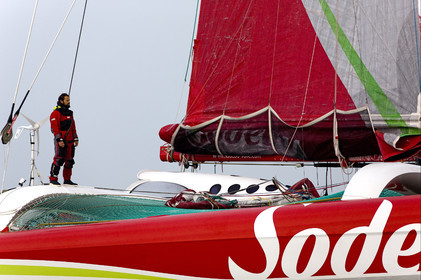 Thomas Coville (FRA) Solo Sailing Round the World Record attempt, Finish .