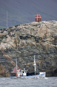 Schooner LA LOUISE sailing on west coast of Greenland.