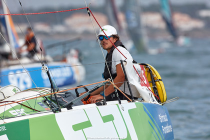 23_22427   © Thierry Martinez. LES SABLES D'OLONNE, 85 - FRANCE 25 septembre 2023.Départ MINI TRANSAT 2023. Départ du Dimanche 24 septembre retardé au Lundi 25 Sept .Les Sables d’Olonne (FRA)    Santa Cruz de la Palma ( Canaries)    St François ( Guadeloupe): 4050 NM.