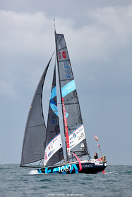 23_22736   © Thierry Martinez. LES SABLES D'OLONNE, 85 - FRANCE 25 septembre 2023.Départ MINI TRANSAT 2023. Départ du Dimanche 24 septembre retardé au Lundi 25 Sept .Les Sables d’Olonne (FRA)    Santa Cruz de la Palma ( Canaries)    St François ( Guadeloupe): 4050 NM.