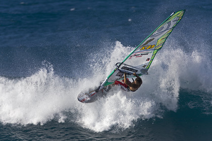Windsurf in waves at Hookip'a Beach - North Shore Maui - Hawaii.