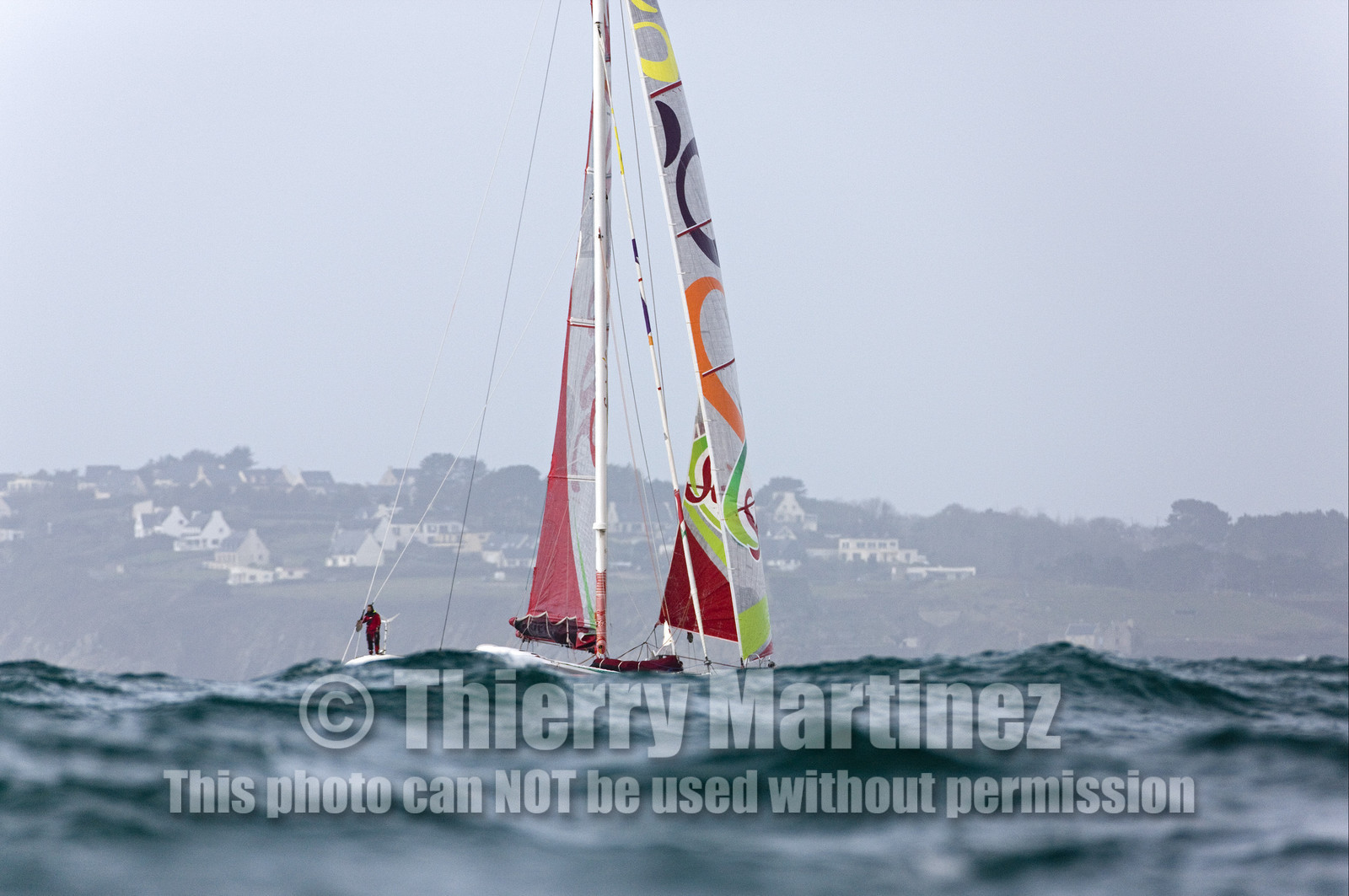 Thomas Coville (FRA) Solo Sailing Round the World Record attempt, Finish .