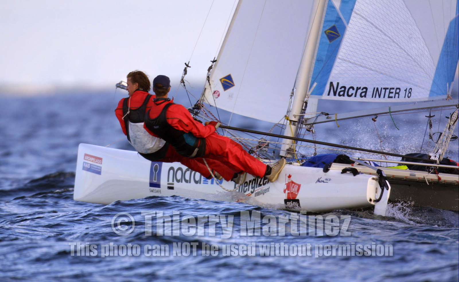 01_0479D-©ThMartinez- Sweden 1st 3rd August 2001. Archipelago Raid (Catamaran Formula 18).1st August 2001- Day1; Eskil Gedsell & Anders Perols