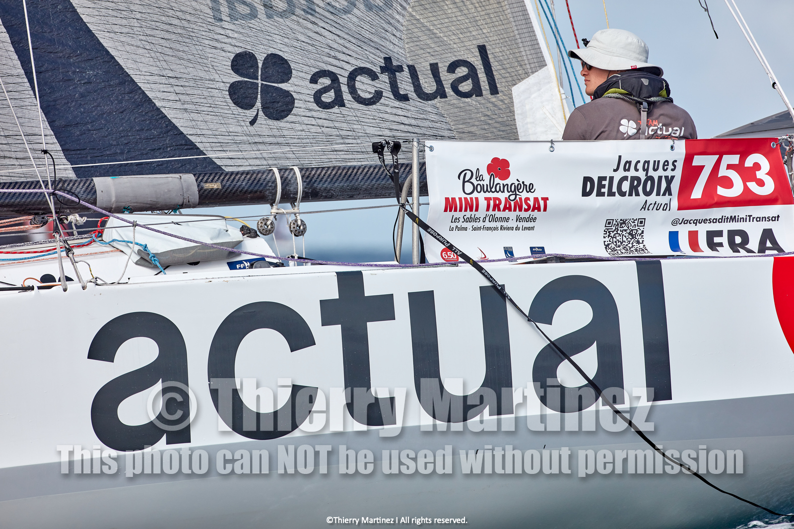 23_22867   © Thierry Martinez. LES SABLES D'OLONNE, 85 - FRANCE 25 septembre 2023.Départ MINI TRANSAT 2023. Départ du Dimanche 24 septembre retardé au Lundi 25 Sept .Les Sables d’Olonne (FRA)    Santa Cruz de la Palma ( Canaries)    St François ( Guadeloupe): 4050 NM.