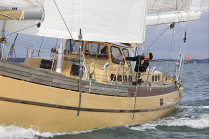 LA LOUISE new schooner  of Thierry Dubois (FRA) Sailing in Golfe du Morbihan (FRA)