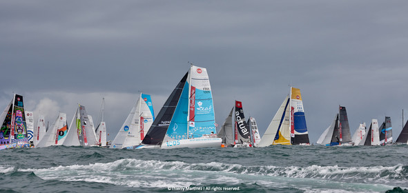 23_21878   © Thierry Martinez. LES SABLES D'OLONNE, 85 - FRANCE 25 septembre 2023.Départ MINI TRANSAT 2023. Départ du Dimanche 24 septembre retardé au Lundi 25 Sept .Les Sables d’Olonne (FRA)    Santa Cruz de la Palma ( Canaries)    St François ( Guadeloupe): 4050 NM.
