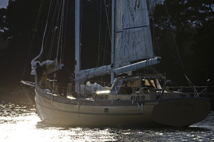 LA LOUISE new schooner  of Thierry Dubois (FRA) Sailing in Golfe du Morbihan (FRA)