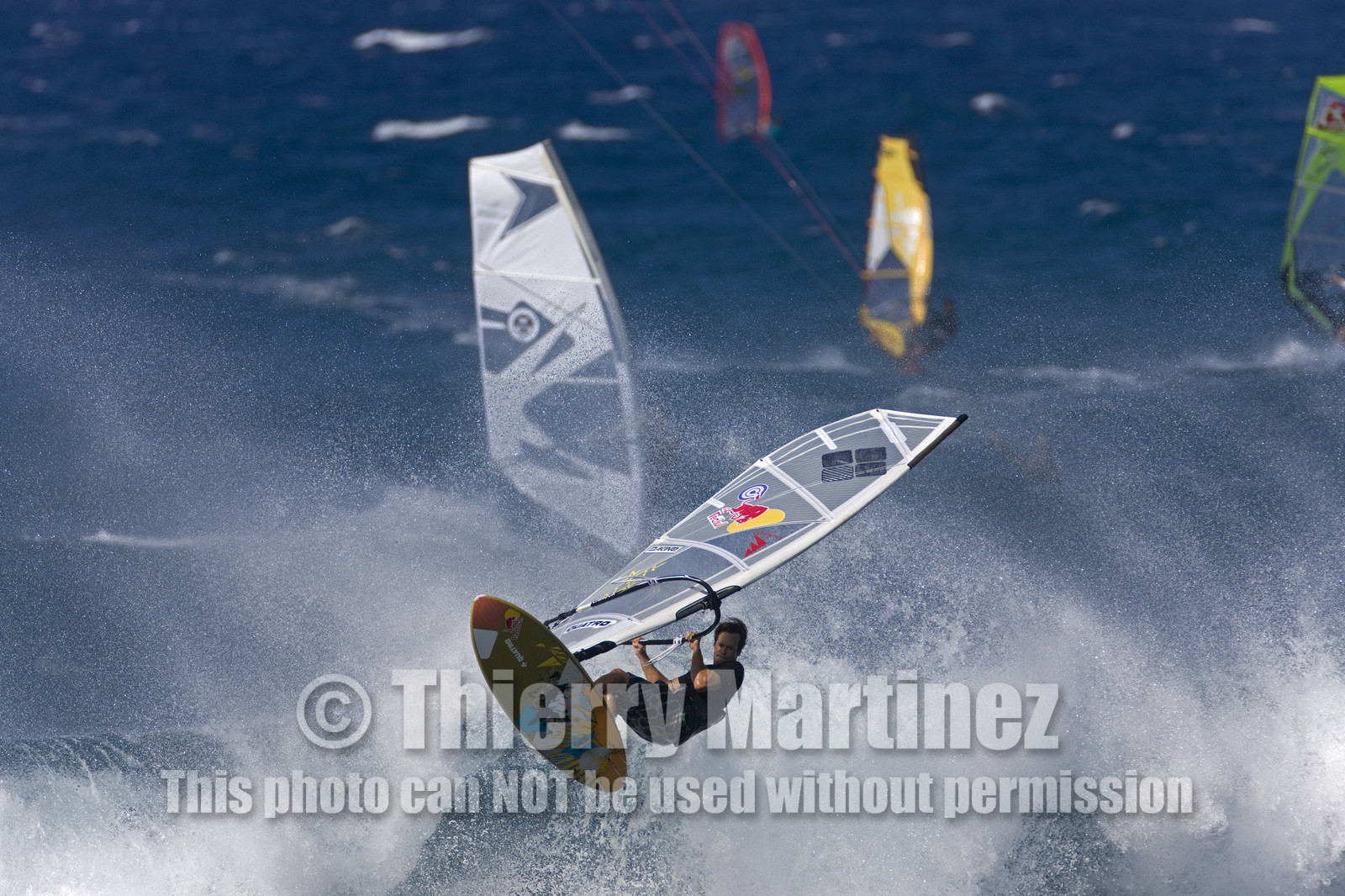Windsurf in waves at Hookip'a Beach - North Shore Maui - Hawaii.