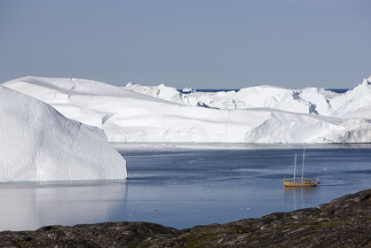 Schooner LA LOUISE sailing on west coast of Greenland.