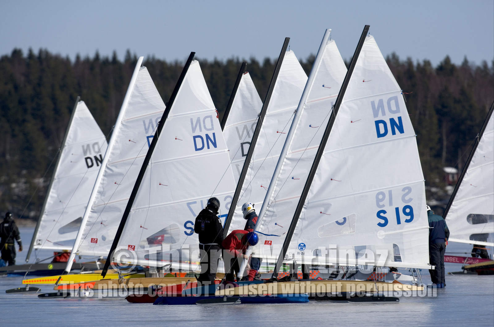 Ice Boats in Stockholm Archipelago - March 2005.