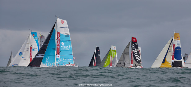 23_21893   © Thierry Martinez. LES SABLES D'OLONNE, 85 - FRANCE 25 septembre 2023.Départ MINI TRANSAT 2023. Départ du Dimanche 24 septembre retardé au Lundi 25 Sept .Les Sables d’Olonne (FRA)    Santa Cruz de la Palma ( Canaries)    St François ( Guadeloupe): 4050 NM.